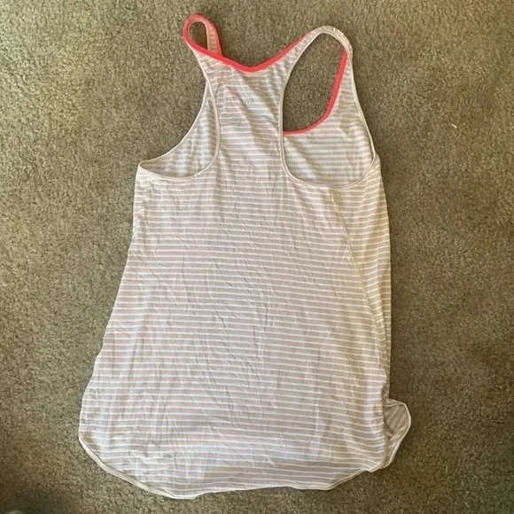 Lululemon What The Sport Singlet Silver Stripe White Naked Size 2 - Picture 6 of 8